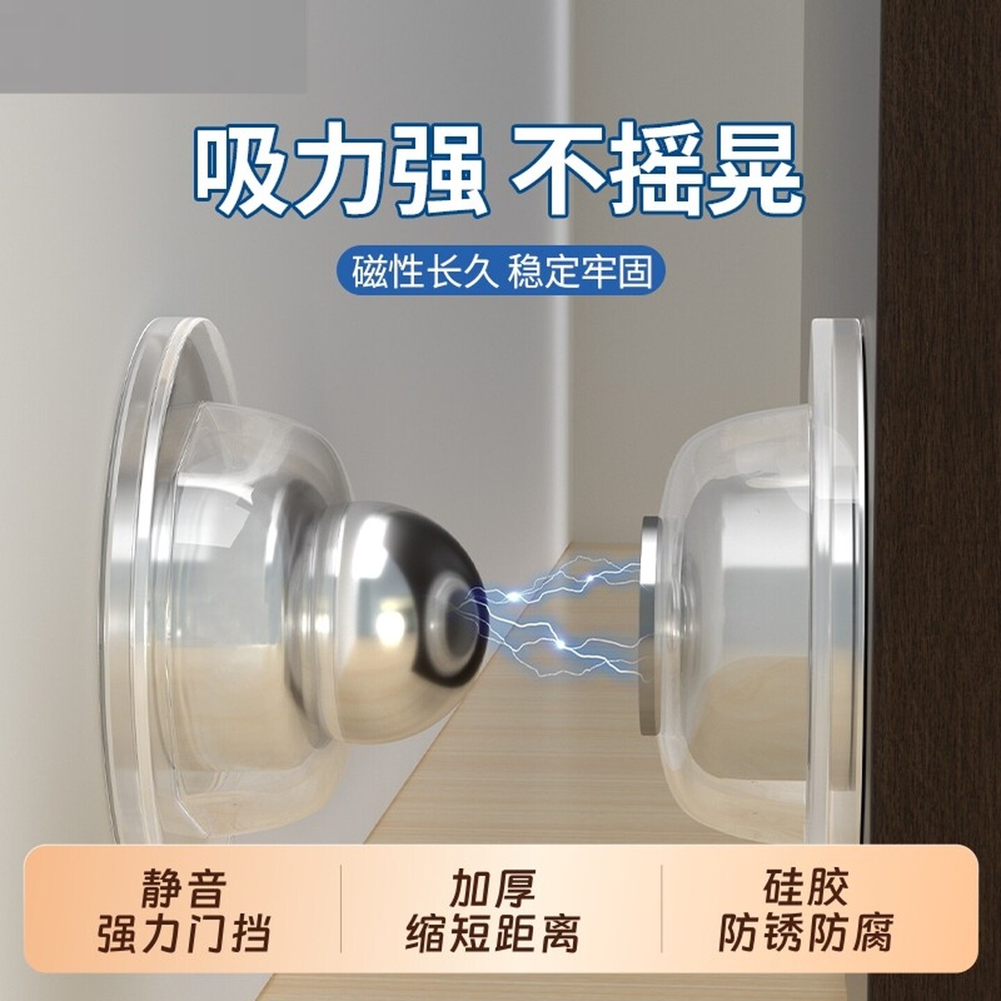 硅胶门吸磁吸免打孔卫生间地吸防撞缓冲防风门挡门后固定器防碰撞