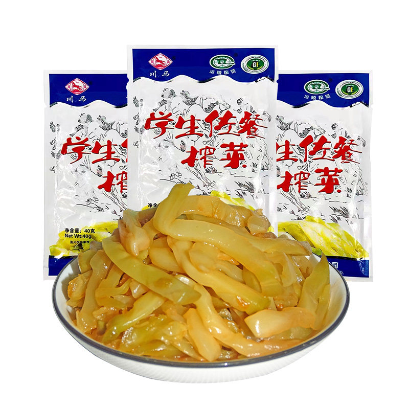 涪陵榨菜川马40克学生佐餐榨菜40克开袋即食下饭菜早餐开胃小菜包