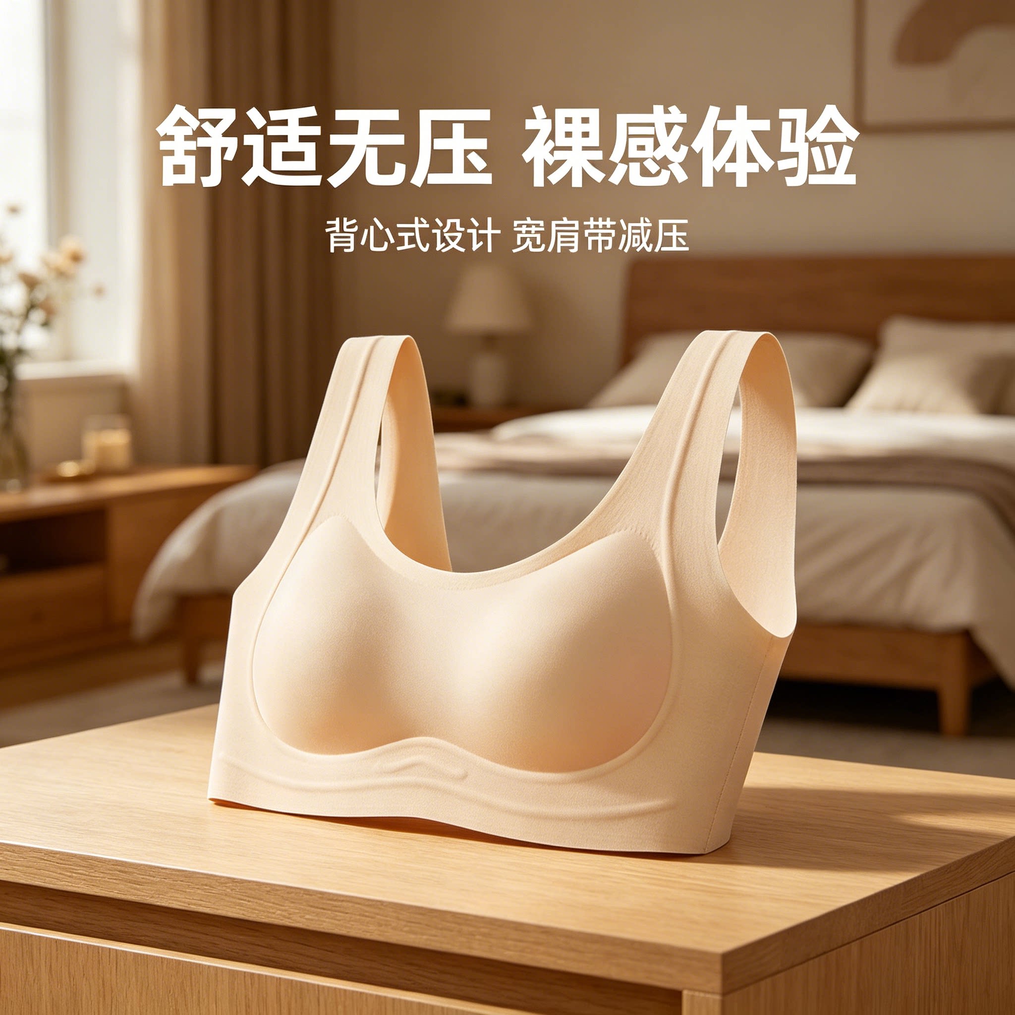 【穿白T不尴尬】防透肤文胸女无痕隐形胸罩粉底液自然肤内衣