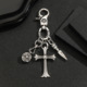 新款 饰品 金属钥匙扣十字架长钉钥匙环挂件包包钥匙圈配饰男女装