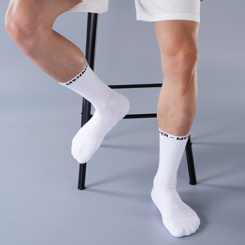 CLEVER-MENMODE男士运动中筒袜纯棉吸汗抗菌防臭夏毛巾底篮球跑步
