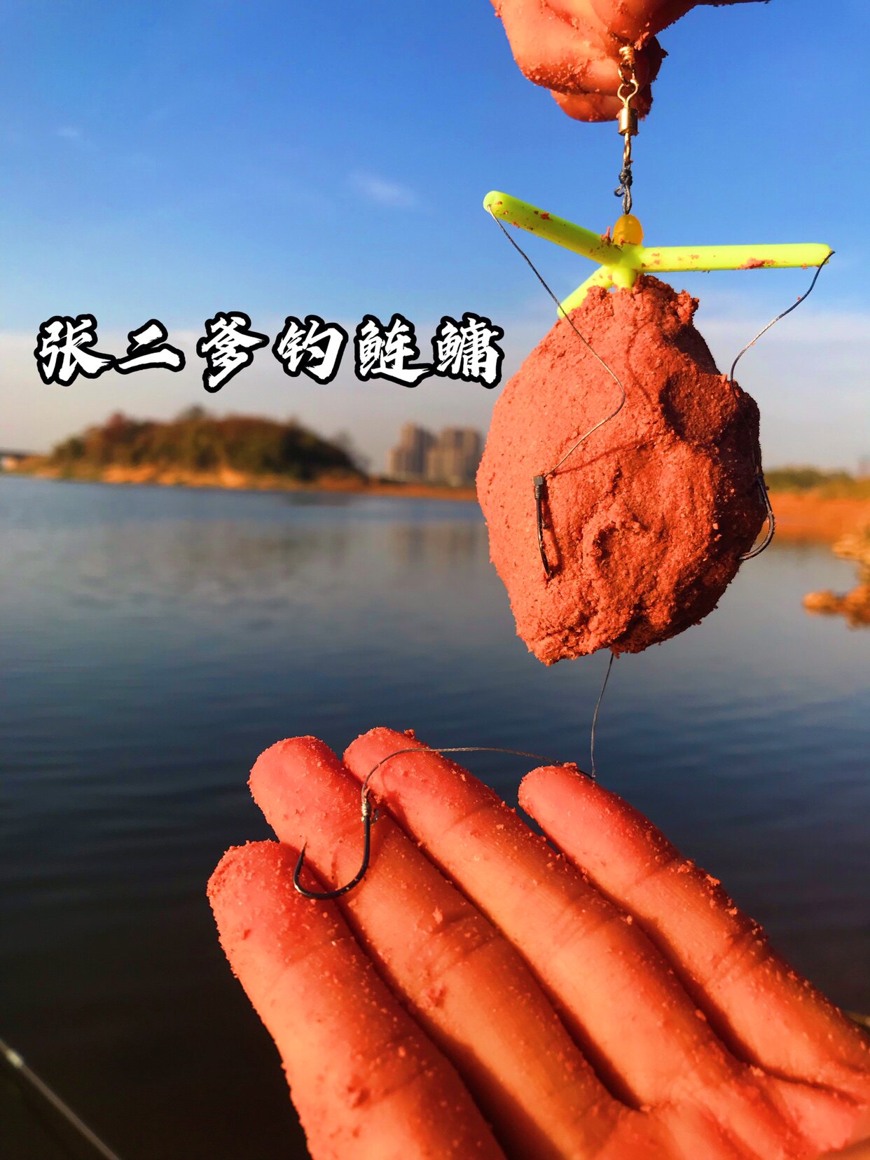 张二爹鲢鳙饵料花白麻鲢冬季天冷低温冬钓鲢天平钩三角脚扁担钩