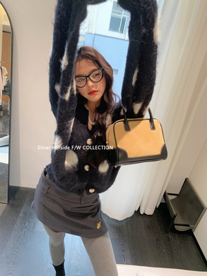 银色山坡格雷系软糯糯针织开衫女