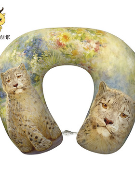 雪豹凌小芒高原动物主题舒适U型枕西宁野生动物园生态文创