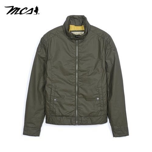 MCS秋冬全棉休闲合身立领外套男