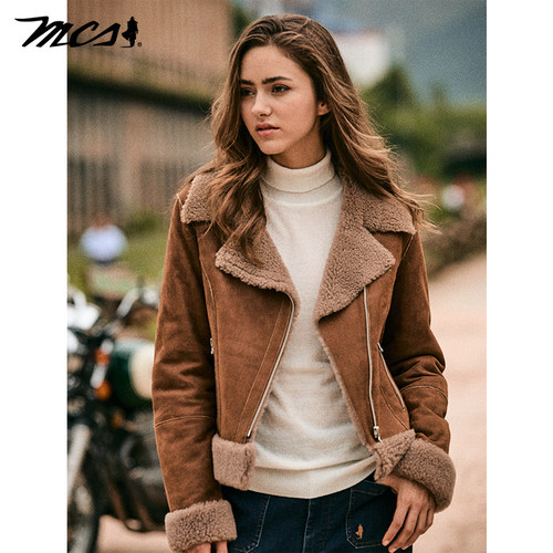 MCS绵羊皮衣美式复古秋冬季外套