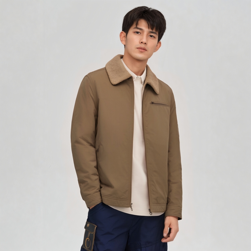 MCS男装源自万宝路冬季美式潮流翻毛领棉夹克外套男休闲棉衣棉服