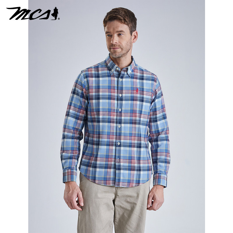 MCS源自万宝路经典格子长袖衬衣