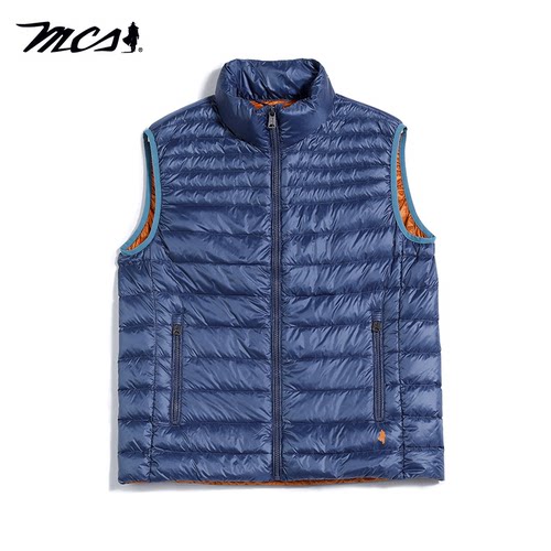 MCS立领鸭绒纯色合身羽绒服背心