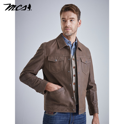 西班牙牛仔风牛皮皮衣