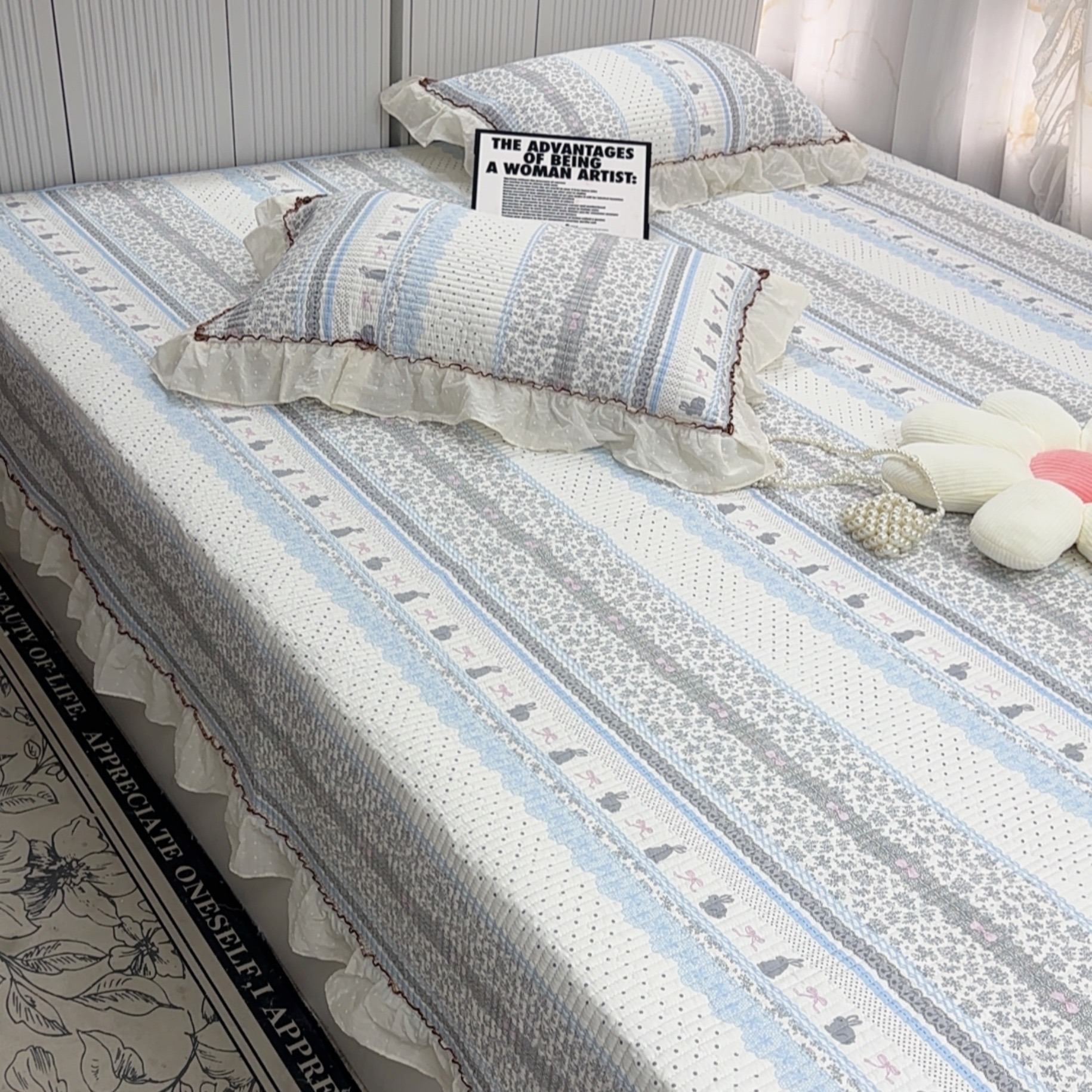 韩式小清新纯棉榻榻米床盖