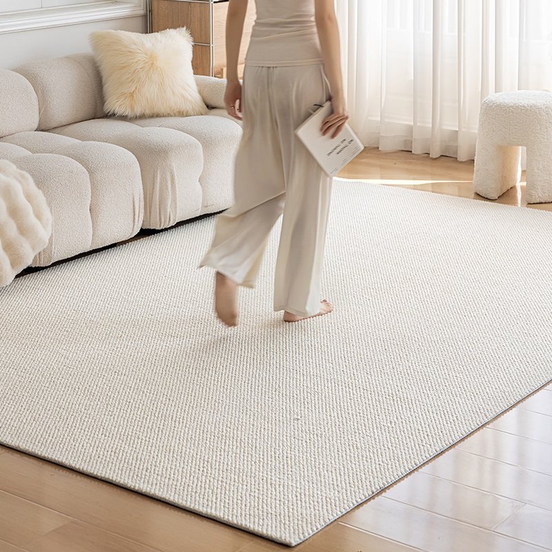 白色羊毛地毯客厅奶油风茶几毯简约高级感卧室床边毯家用素色地垫,居家布艺,地毯,淘宝优惠券,粉丝福利购,淘宝优惠卷