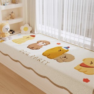 新款飘窗垫带垂边卧室窗台垫可机洗秋冬毛绒坐垫四季通用阳台改造