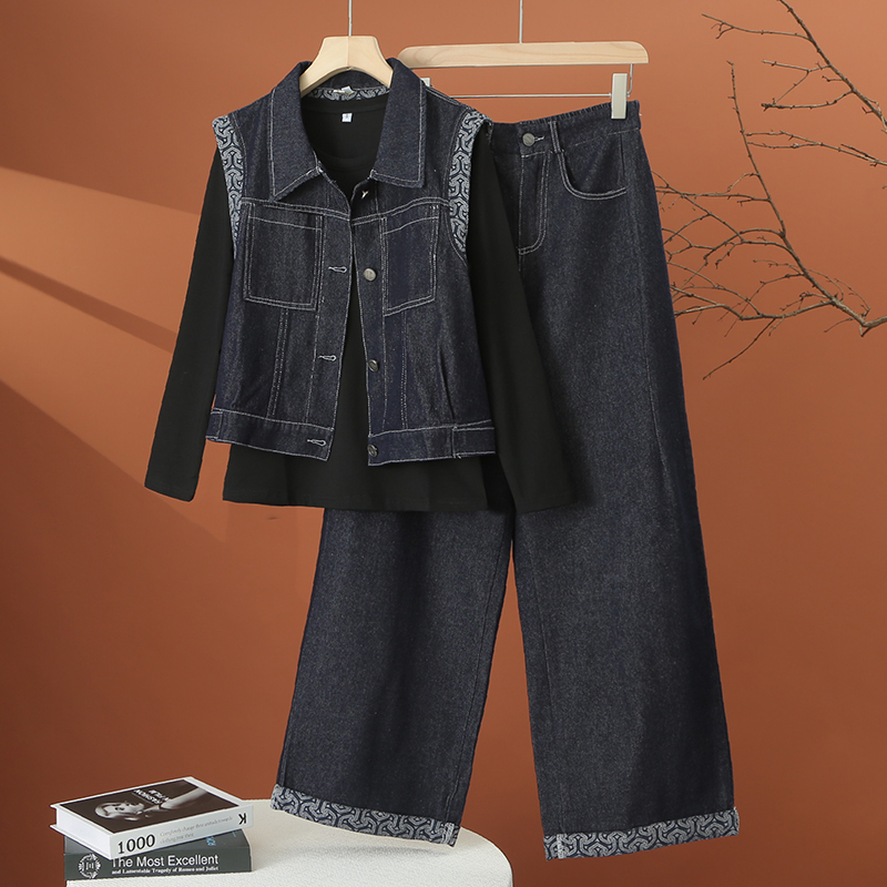 时尚牛仔套装女秋季2025新款