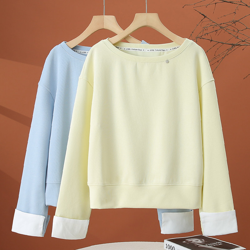 春装长袖套头短款卫衣女款2026新款春季时尚洋气宽松休闲女士上衣