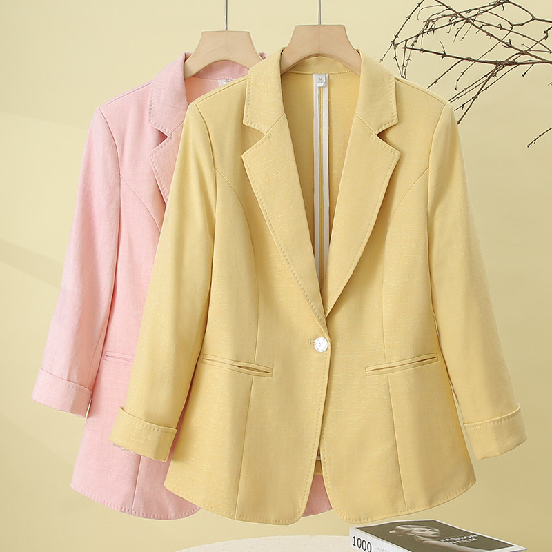 七分袖西装外套女春秋薄款2026新款女装时尚洋气休闲女士西服上衣