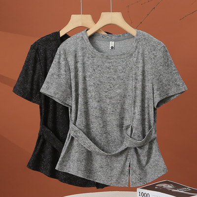 收腰短袖t恤女夏季2025新款