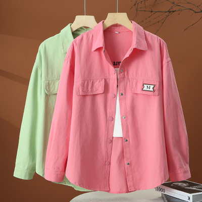 缪真韩版常规款衬衫外套女