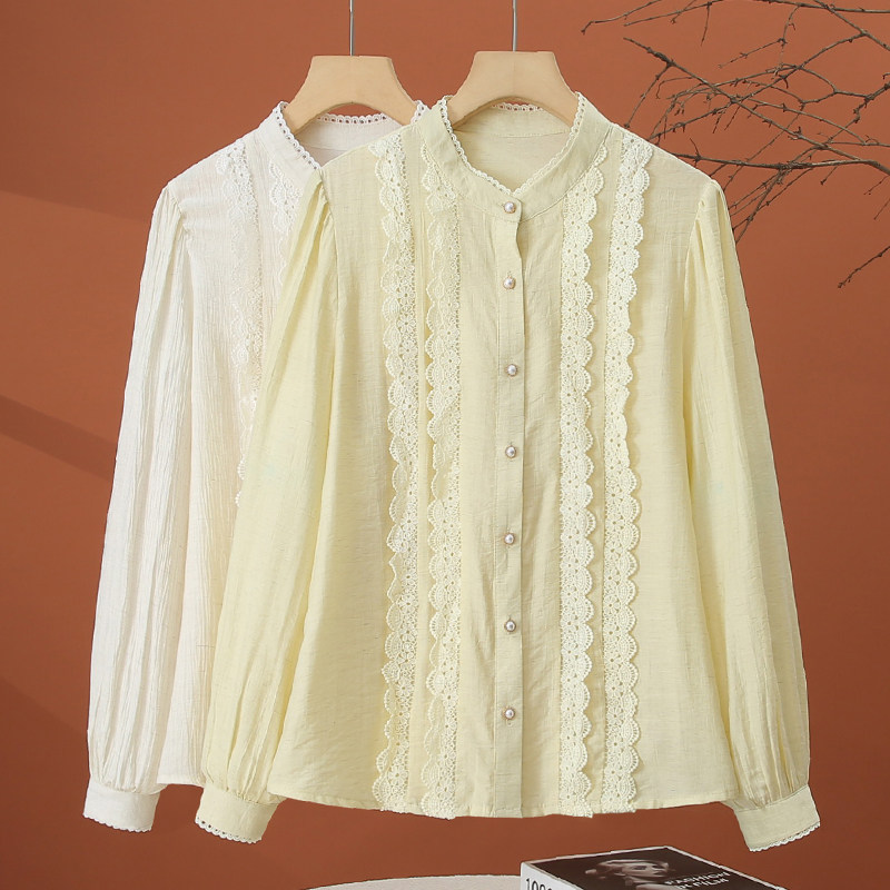 木耳边长袖衬衫女春装2026新款女装洋气时尚衬衣减龄漂亮女士上衣