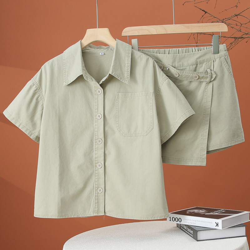 短袖短裤时尚套装女2026年春季新款女装小个子洋气休闲工装两件套