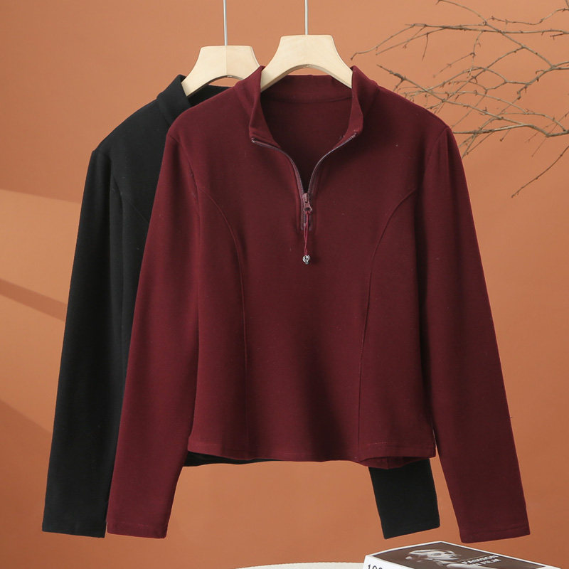 加厚长袖t恤女秋冬2026新款洋气时尚小衫小个子修身短款运动上衣