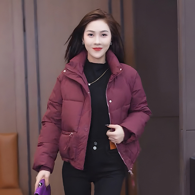 缪真短款宽松保暖棉衣外套女