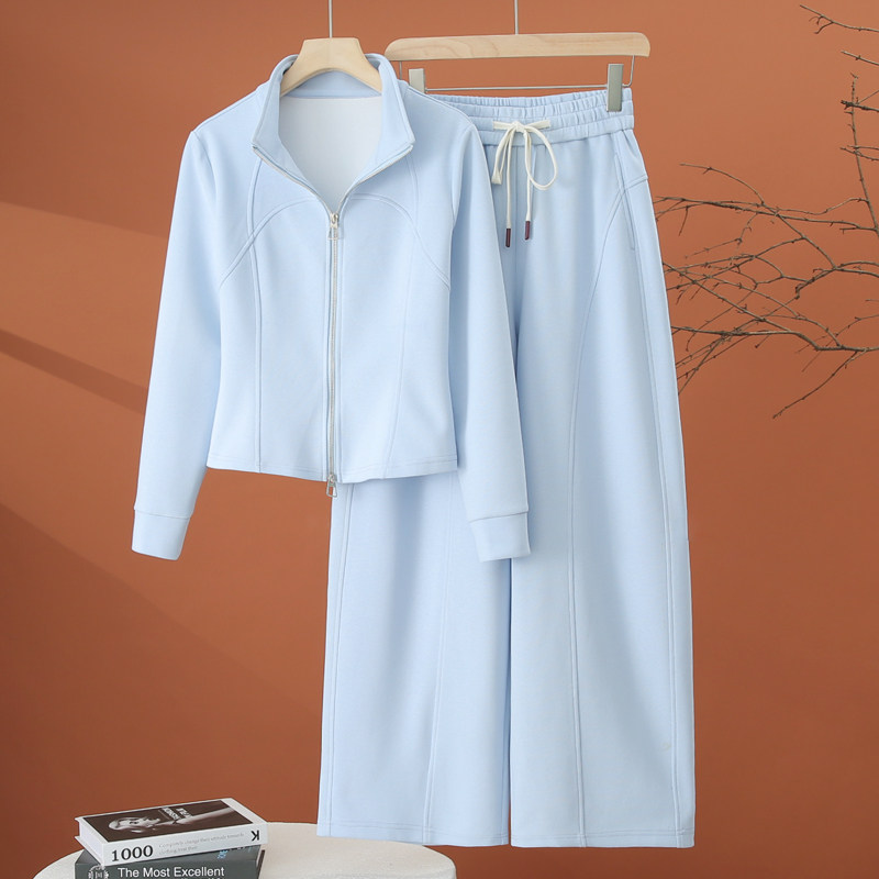 时尚休闲运动套装女春季2026年新款女装洋气减龄女士阔腿裤两件套