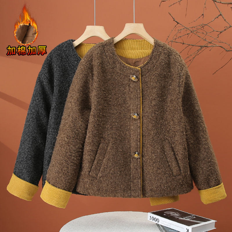 仿羊羔绒外套女秋冬2026新款外衣冬季小个子宽松加厚保暖短款上衣,女装/女士精品,短外套,淘宝优惠券,粉丝福利购,淘宝优惠卷