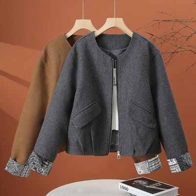 小个子短款毛呢外套女秋冬