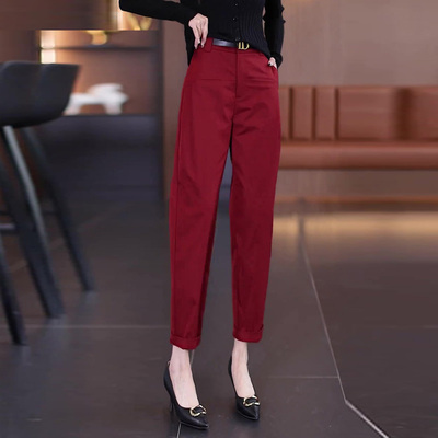 高腰韩版缪真九分哈伦裤女