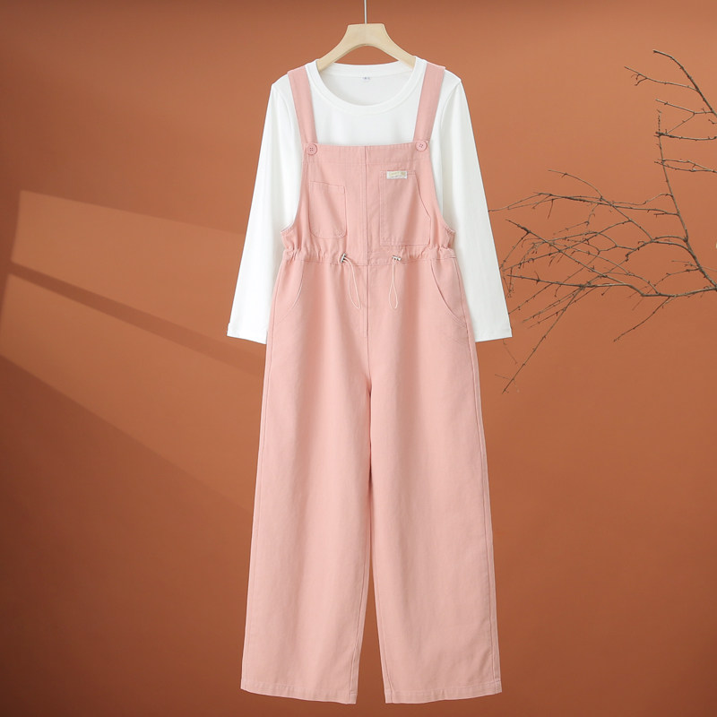 时尚休闲牛仔背带裤套装女春季2026年新款女装洋气减龄收腰两件套