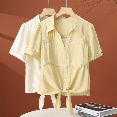 夏季假两件短袖衬衫女2025新款