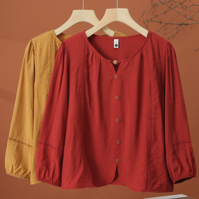 长袖衬衫女早秋2025年新款