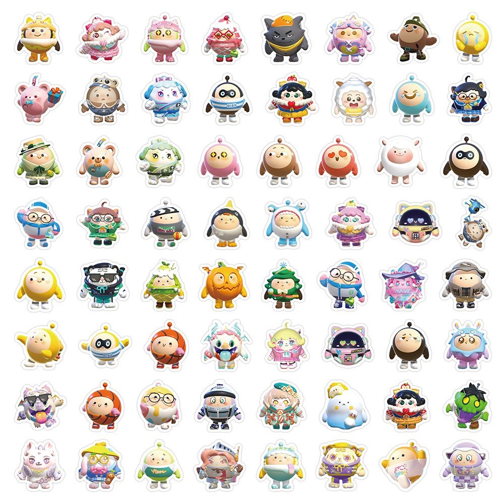 卡通可爱蛋仔派对表情包贴纸笔记本电脑手机水杯行李箱装饰沙雕贴纸蛋