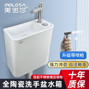 美诺莎陶瓷洗手盆水箱一体卫生间厕所家用大冲力工程通用蹲便壁挂