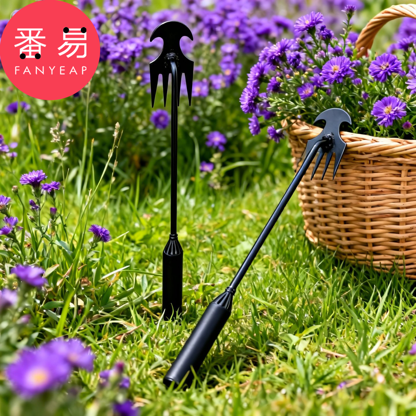 拔草器B1pq808-菜地除草工具挖野菜连根拔草耙子松土锄园艺工具