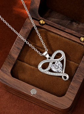 法国cherrykokos925银8字无限的爱心形项链女百搭高级感吊坠送