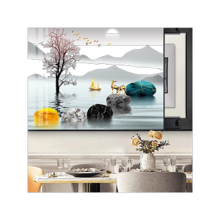 电表箱遮装饰画镶钻遮挡配电箱挂画电闸箱壁画开关盒长方形新中式