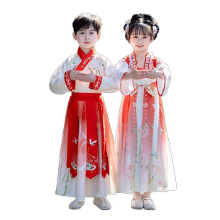 汉服男童春秋2025新款儿童古风唐装演出服女童秋季超仙古装国学服