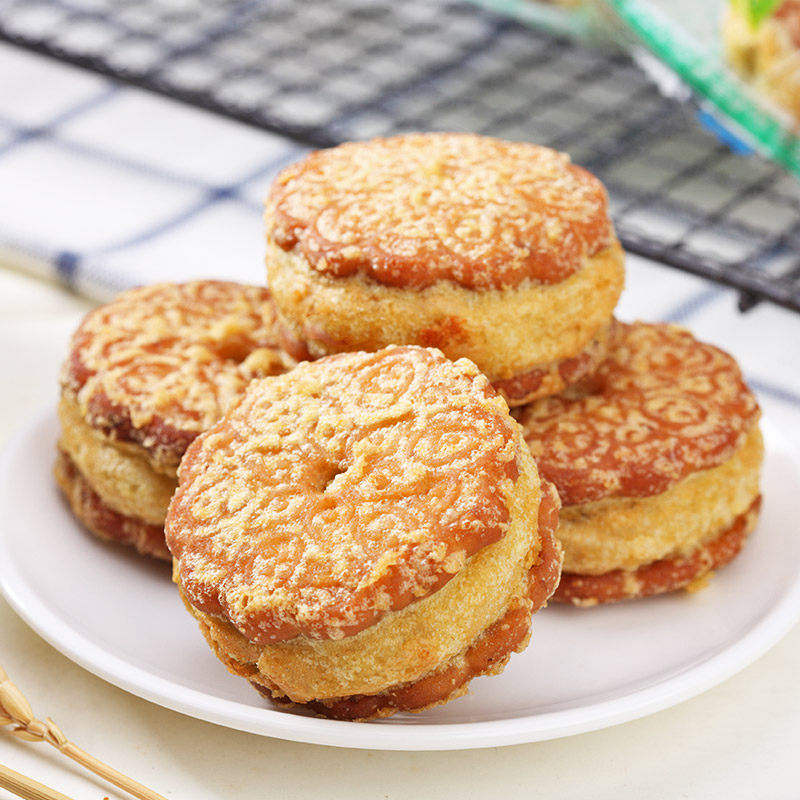 代餐点心馅饼营养包装糕点香芋夹心饼早餐绿豆饼零食独立包装500g