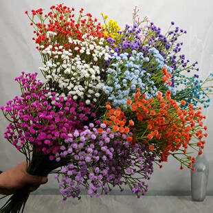 【十只装】厂家直销满天星花束仿真花婚庆花艺花材插花地花排小花