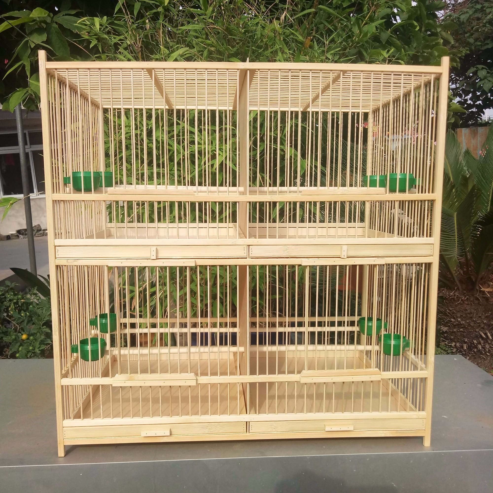 鸟笼大号加宽四格排笼繁殖笼麻料铜嘴蜡嘴玉鸟芙蓉鸟笼包邮送配件