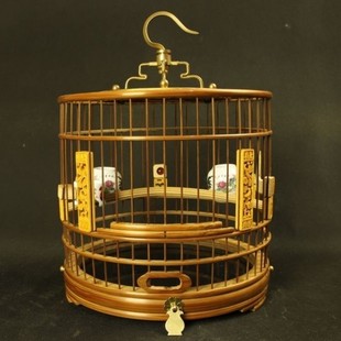 山雀绣眼小熊猫鸟蜂鸟黄豆鸟黄藤鸟竹制鸟笼竹子抽拉底杂雀鸟笼