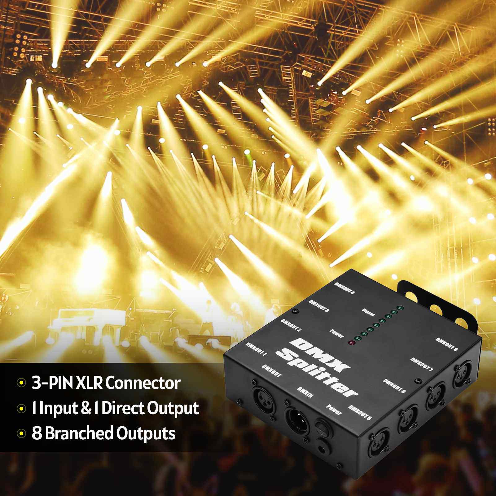 DMX512 Optical Signal Amplifier Spliter Distributor 1 Direct
