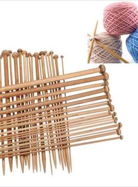 ；36pcs 18 sizes carbonized bamboo knitting needles set sing