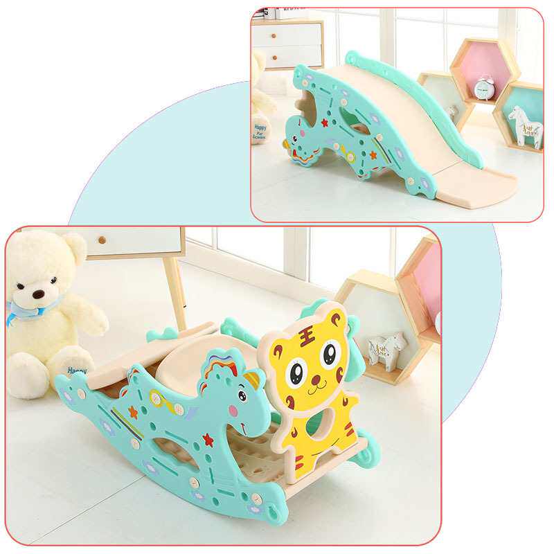 ；Children's horse rocking slide double use Trojan horse