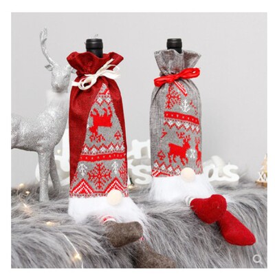 1 Pc Kawaii Christmas Decorations Rudolph Wine Bottle Cover