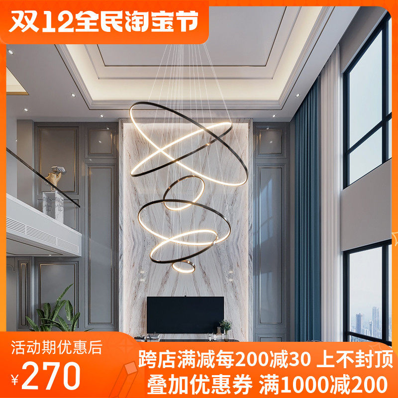 挑空客厅轻奢效果图,现代轻奢别墅挑高客厅(第3页)_大山谷图库