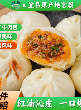 宜昌红油牛肉包子鲜肉包600g早餐家用速冷冻半成品特产小笼包顺丰