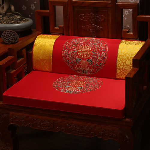 中式红木椅垫坐垫加厚沙发垫实木家具茶椅餐椅圈椅太师椅腰垫靠背